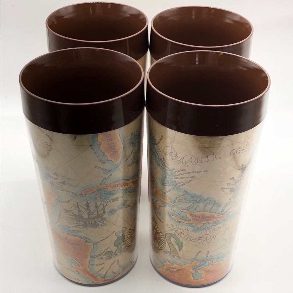 Vtg Thermo Serv Discovery Old World Map Set of 4